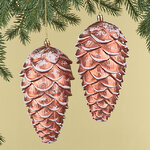 Елочная игрушка Шишка Crispina 18 см, 2 шт, пластик