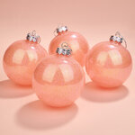 Елочные ПЭТ шары Albertine - Sugar Peach 10 см, 4 шт, пластик