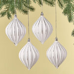 Елочные игрушки Glacerae 12 см серебряный, 4 шт, пластик