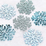 Елочные игрушки Снежинки Flanessa 11 см голубые, 6 шт, пластик