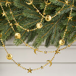 Бусы на елку Vintage - Sun and Moon 270 см золотые, пластиковые 