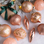 Елочные игрушки Chateau Collections - Pink Fleur 10 см, 10 шт, пластик