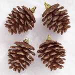 Елочные игрушки Шишки - Brandy Forest 6 см, 4 шт, пластик