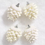 Елочные игрушки Шишки - White Forest 6 см, 4 шт, пластик