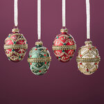 Елочные игрушки Яйца - Diamond Ducat 8 см, 4 шт, стекло