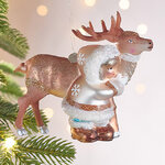 Елочная игрушка Девочка с Оленем - Arctic Tale 12 см в подарочной коробке, стекло