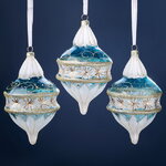 Елочные игрушки Girolamo: Небесная Глазурь 15 см, 3 шт, стекло