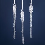 Елочные игрушки Сосульки Ледяной Лес 19 см, 3 шт, стекло