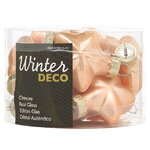 Елочные игрушки Звезды 4.5 см персиковый mix, 12 шт, стекло