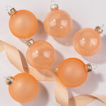 Елочные шары Bubble 6 см персиковый mix, 6 шт, стекло