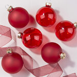 Елочные шары Bubble 6 см красный mix, 6 шт, стекло