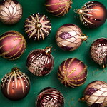 Елочные шары Cappuccino 8 см, 12 шт, стекло