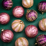 Елочные шары Delizia - Plum Pudding 10 см, 12 шт, стекло