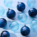 Елочные шары Fiume-Veneto: Night Blue 8 см, 12 шт, стекло