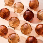 Елочные шары Fiume-Veneto: Peacan Brown 8 см, 12 шт, стекло