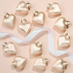 Елочные игрушки Сердце Монплезира 4.5 см перламутровый mix, 12 шт, стекло