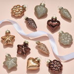 Елочные игрушки Warm Glow 4-5 см, 12 шт, стекло