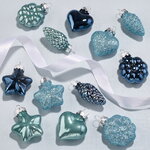 Елочные игрушки Blue Lagoon 4-5 см, 12 шт, стекло