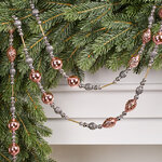 Стеклянные бусы на елку Vintage Christmas: Pink Silver 180 см