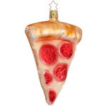 Стеклянная елочная игрушка Pizza Salami 13 см