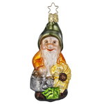 Стеклянная елочная игрушка Гном Весельчак 11 см, подвеска