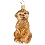 Стеклянная елочная игрушка Сурикат Юджин 10 см