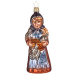 Стеклянная елочная игрушка Золушка 15 см