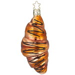 Стеклянная елочная игрушка Круассан - Chocolate 12 см