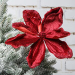 Искусственный цветок Магнолия Vercelli Rosso 23 см, клипса