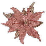 Пуансеттия Bienne Rose 28 см, клипса