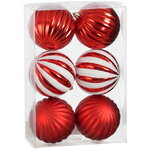 Елочные шары Candy - Сахарная Вуаль 10 см, 6 шт, пластик