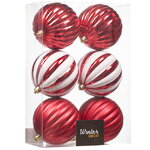 Елочные шары Candy - Сахарная Вуаль 10 см, 6 шт, пластик