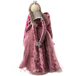 Декоративная фигура Ангел Вайнона 29 см в бархатном розовом платье