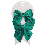 Декоративный бант Mariko 13*12 см зеленый, 2 шт