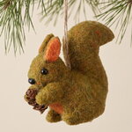 Елочная игрушка Белочка Кейли 13 см зеленая, подвеска