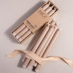 Столовые свечи Ricordo 25 см бежевые, 6 шт