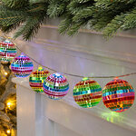 Светодиодная гирлянда Диско Шар - Rainbow Mirror 1.5 м, 10 RGB LED ламп, таймер, на батарейках