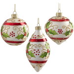 Стеклянные елочные игрушки Christmas Motive 8 см, 12 шт