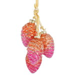 Стеклянная елочная игрушка Шишки Forest Treasure 18 см коралловая