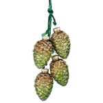 Стеклянная елочная игрушка Шишки Forest Treasure 18 см зеленая