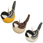 Елочные игрушки Птички: Воробьи-Синички 13 см, 3 шт