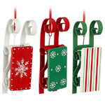 Елочные игрушки Санки Эльфов 13 см, 3 шт