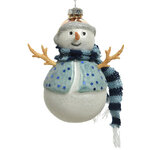 Стеклянная елочная игрушка Снеговик Кевин - Winter Joy 13 см, подвеска
