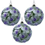 Набор стеклянных шаров Fermo - Пленительная Орхидея 10 см серебряный, 6 шт