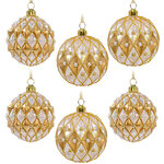 Набор стеклянных шаров Roncade - Cream Gold 8 см, 9 шт