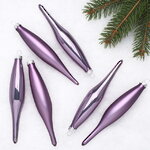 Набор елочных игрушек Сосульки 15 см аметистовый, 6 шт, стекло