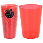 Пластиковые стаканчики красные 10 см, 6 шт, 280 мл