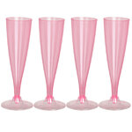 Пластиковые бокалы для шампанского Festival Pink 24 см, 4 шт, 150 мл