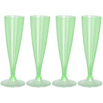 Пластиковые бокалы для шампанского Festival Green 24 см, 4 шт, 150 мл