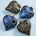 Набор стеклянных елочных игрушек Сердечки - Sapfiro Sea 9 см, 4 шт, подвеска